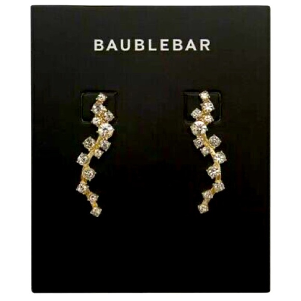 Rhinestone ear crawler earrings